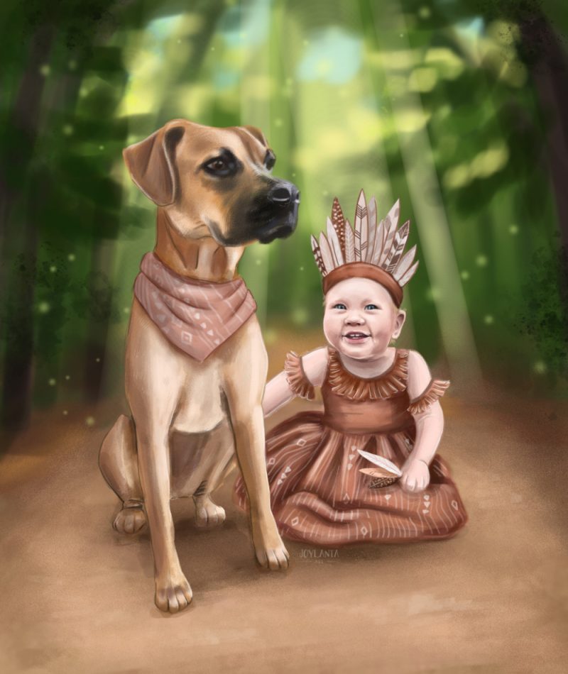 Ilustrācija 1. dzimšanas dienai indiāņu noskaņās